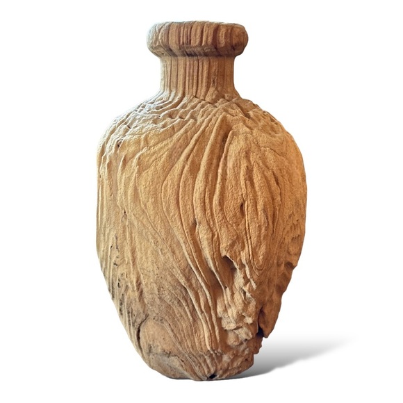 Wood Turned Teak Vase - Picture 6 of 12